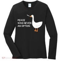 Peace Was Never An Option Angry Goose With Knife Women's Long Sleeve Shirt thumb 0