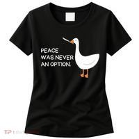 Peace Was Never An Option Angry Goose With Knife Women's T-Shirt thumb 0