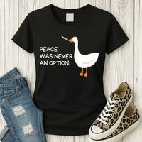 Peace Was Never An Option Angry Goose With Knife Women's T-Shirt thumb 3
