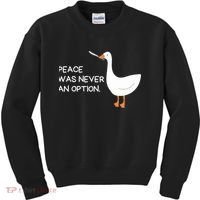 Peace Was Never An Option Angry Goose With Knife Kids Sweatshirt thumb 0