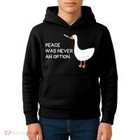 Peace Was Never An Option Angry Goose With Knife Kids Hoodie thumb 4