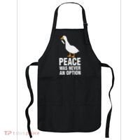 Peace Was Never An Option Geese Meme Apron thumb 0
