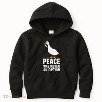 Peace Was Never An Option Geese Meme Kids Hoodie thumb 0