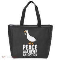 Peace Was Never An Option Geese Meme Tote Bag thumb 0