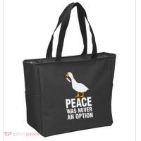 Peace Was Never An Option Geese Meme Tote Bag thumb 2