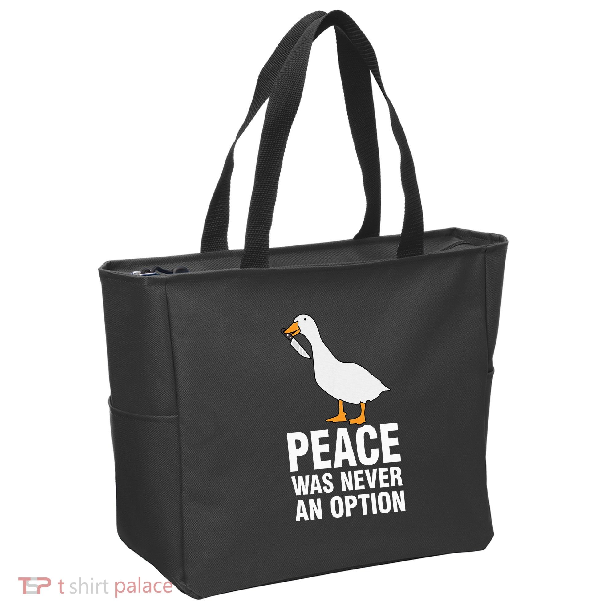 Peace Was Never An Option Geese Meme Tote Bag