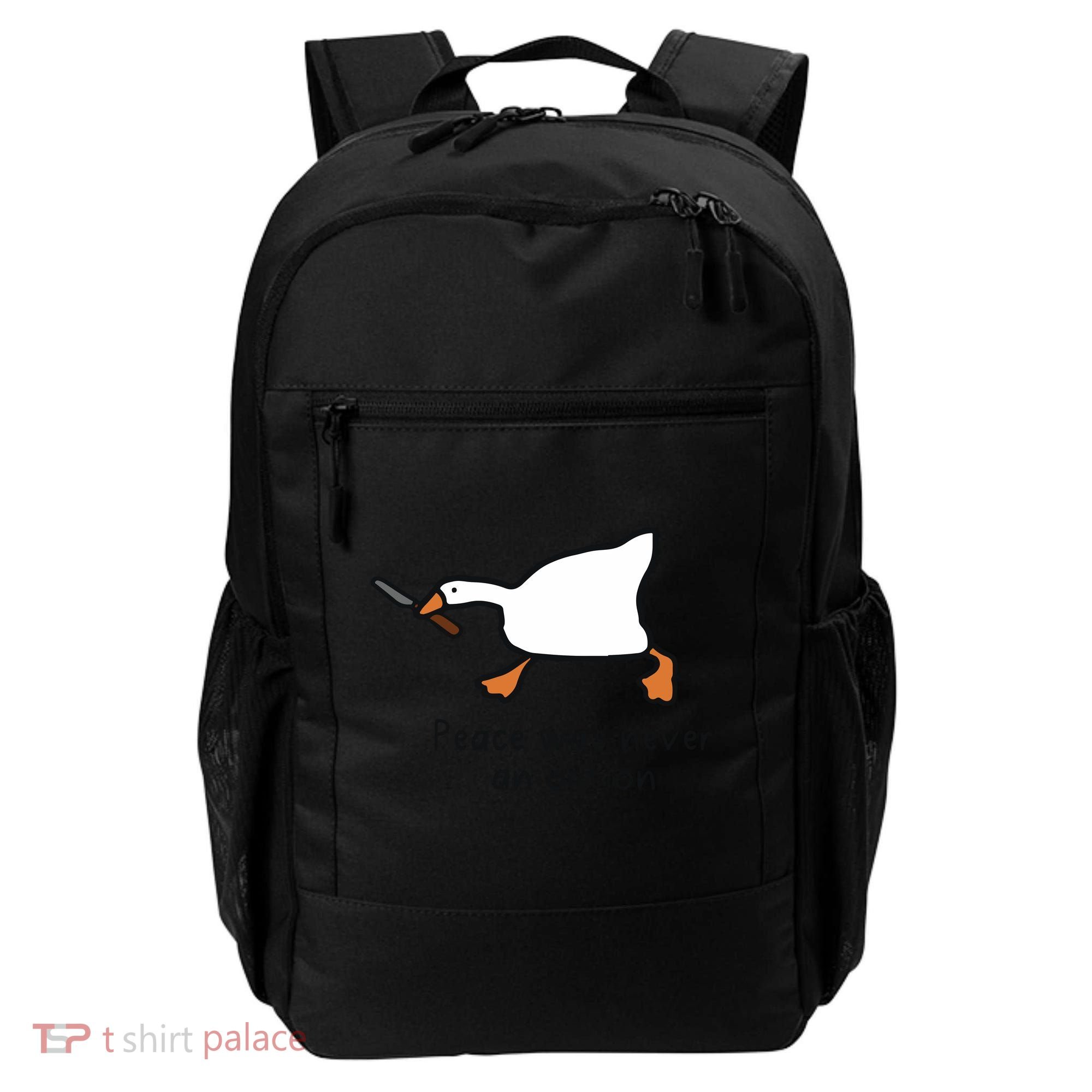 Peace Was Never An Option Funny Goose Backpack