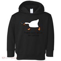 Peace Was Never An Option Funny Goose Toddler Hoodie thumb 0