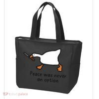 Peace Was Never An Option Funny Goose Tote Bag thumb 3