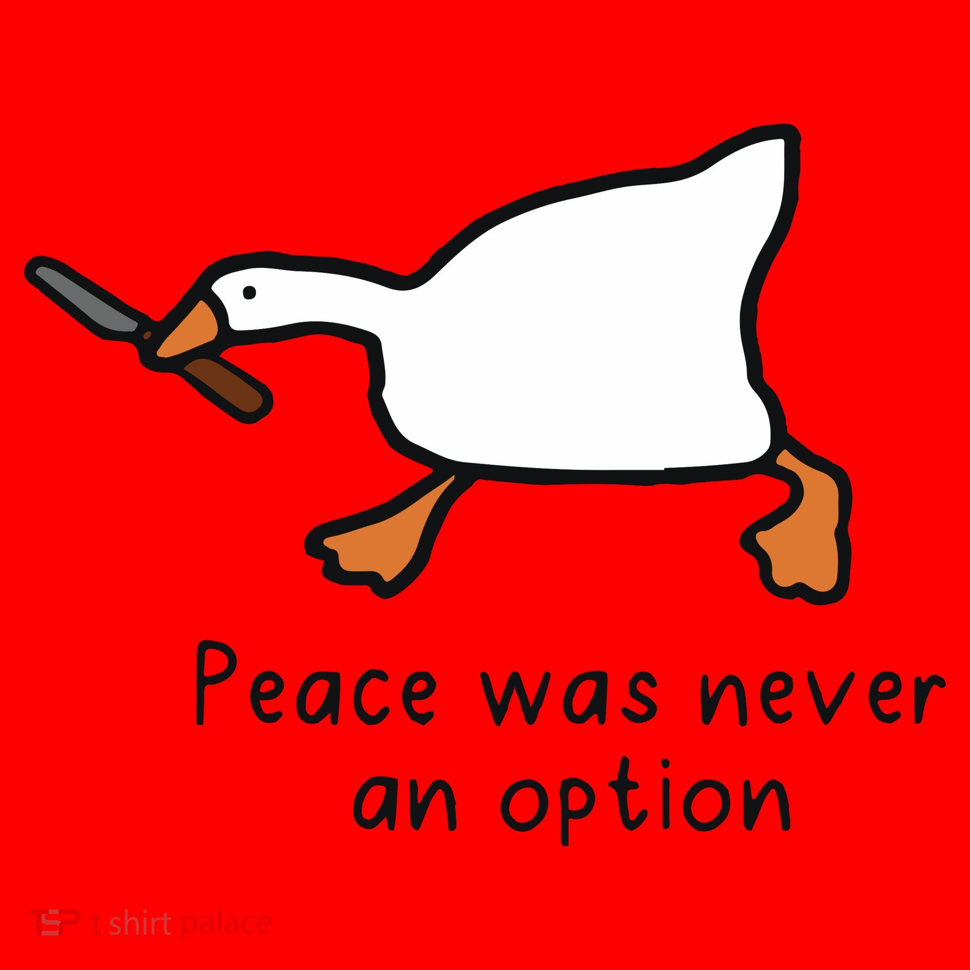 Peace Was Never An Option Funny Goose Santa Hat
