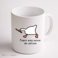 Peace Was Never An Option Funny Goose Coffee Mug thumb 1