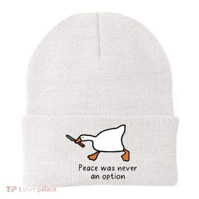 Peace Was Never An Option Funny Goose Beanie