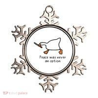 Peace Was Never An Option Funny Goose Ornament thumb 0