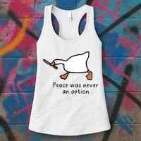 Peace Was Never An Option Funny Goose Women's Tank Top thumb 3