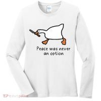 Peace Was Never An Option Funny Goose Women's Long Sleeve Shirt thumb 0