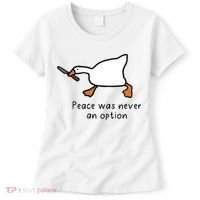 Peace Was Never An Option Funny Goose Women's T-Shirt thumb 0