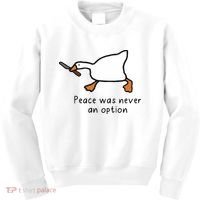Peace Was Never An Option Funny Goose Kids Sweatshirt thumb 0