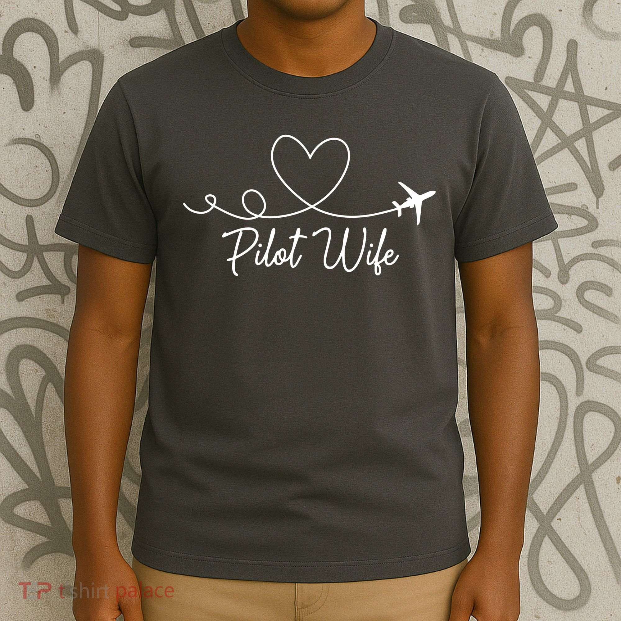 Pilot Wife Of A Pilot Wife Airplane Pilot Wife Heart T-Shirt