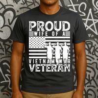 Proud Wife Of A Vietnam War Veteran Memorial Day Gift T-Shirt thumb 3
