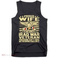 Proud Wife Of An Iraq Veteran Military Veterans Spouse Gift Tank Top thumb 0
