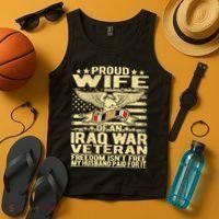 Proud Wife Of An Iraq Veteran Military Veterans Spouse Gift Tank Top thumb 4