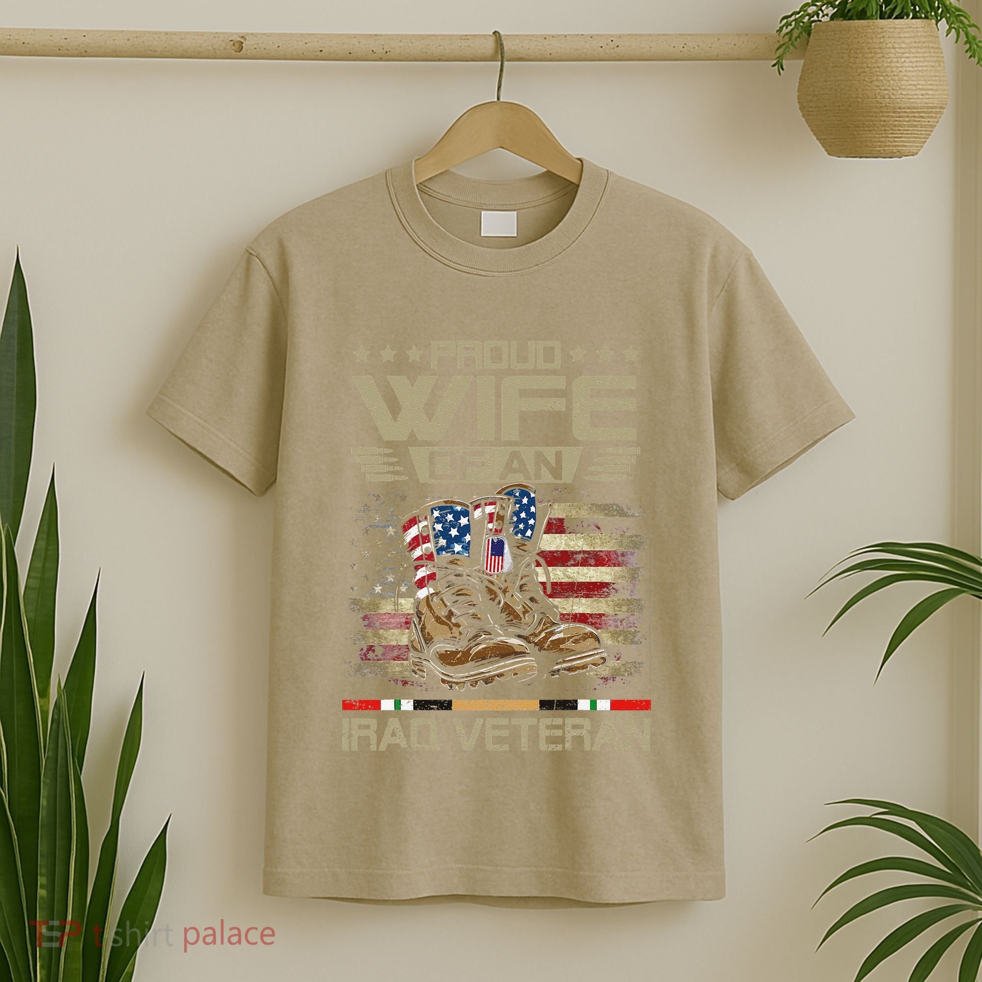 Proud Wife Of Us Iraq War Veteran Family Matching T-Shirt