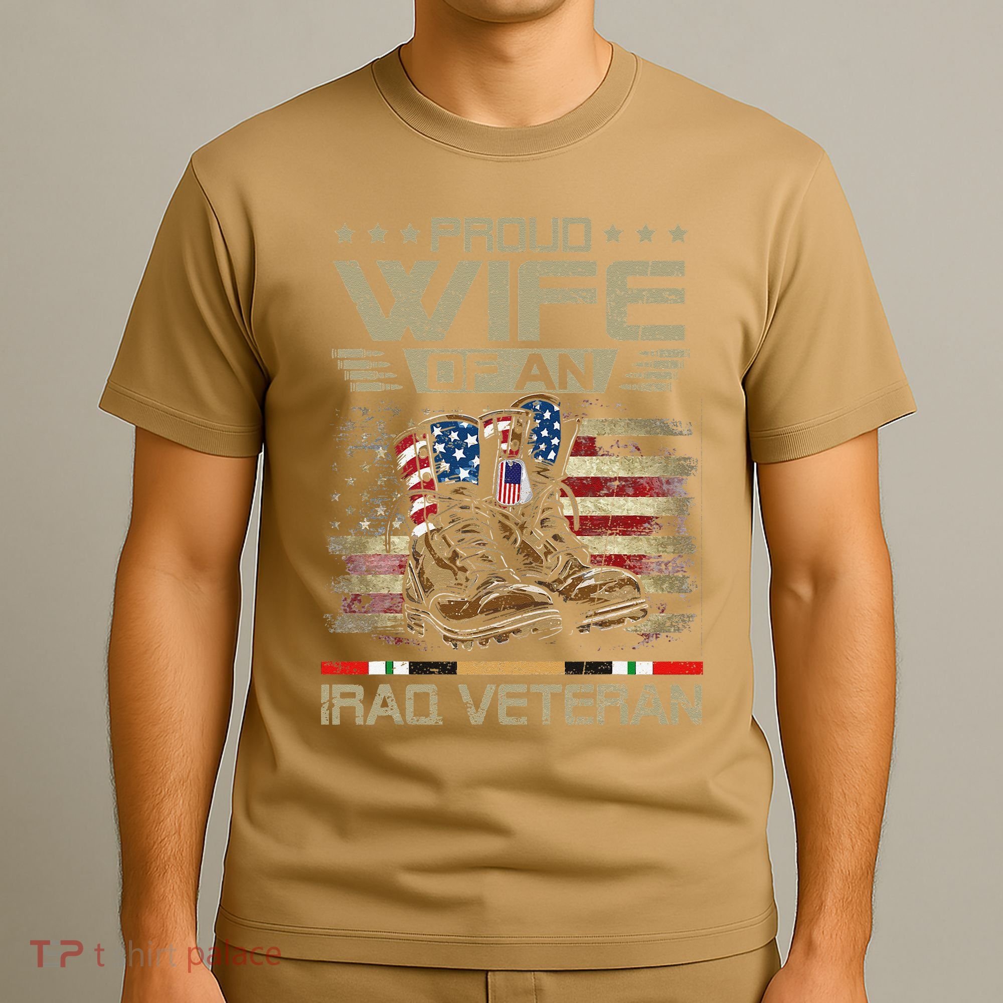 Proud Wife Of Us Iraq War Veteran Family Matching T-Shirt