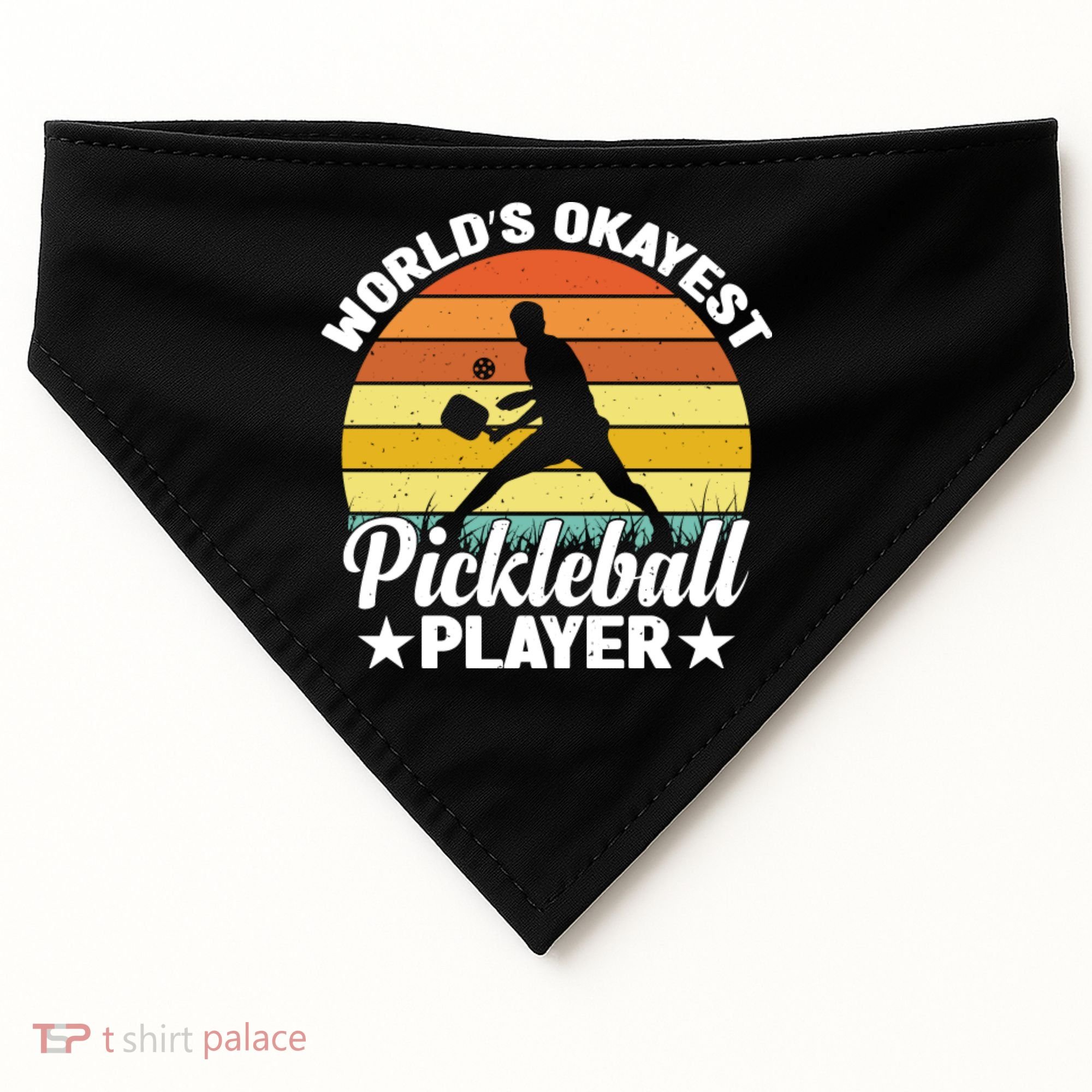 Pickleball World's Okayest Pickleball Player Funny Pickleball USA-Made Doggie Bandana