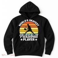 Pickleball World's Okayest Pickleball Player Funny Pickleball Hoodie thumb 0