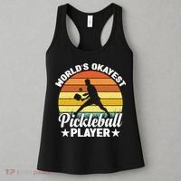 Pickleball World's Okayest Pickleball Player Funny Pickleball Women's Tank Top thumb 3