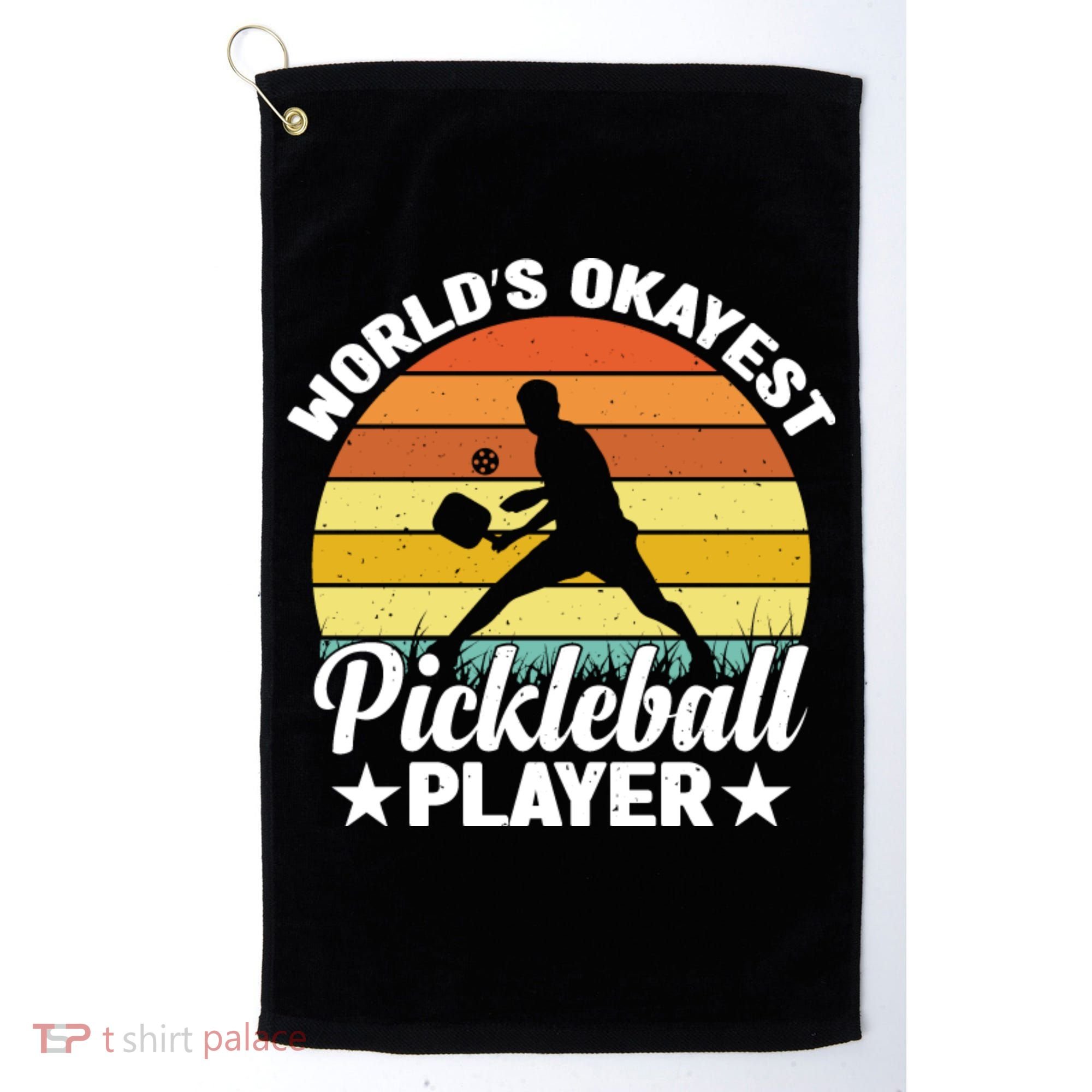 Pickleball World's Okayest Pickleball Player Funny Pickleball Golf Towel