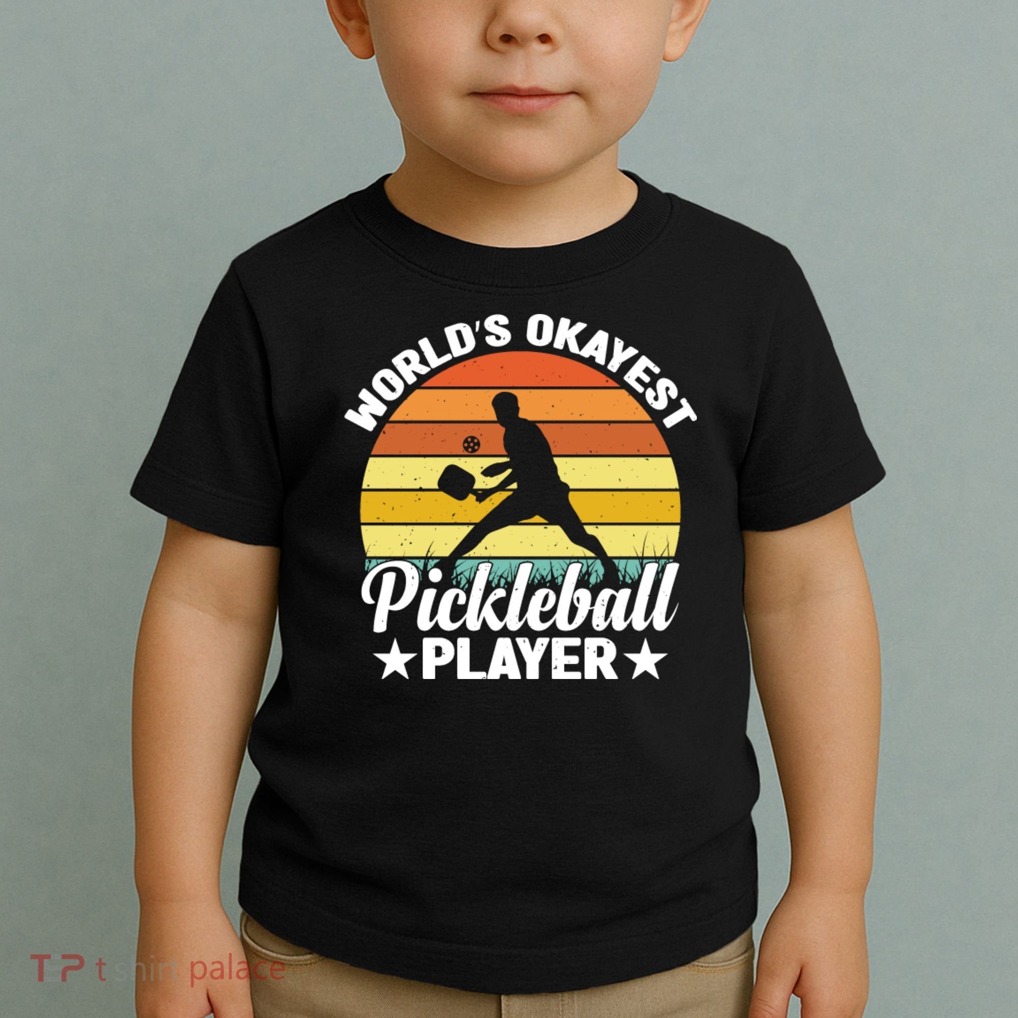 Pickleball World's Okayest Pickleball Player Funny Pickleball Toddler T-Shirt