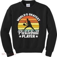 Pickleball World's Okayest Pickleball Player Funny Pickleball Kids Sweatshirt thumb 0
