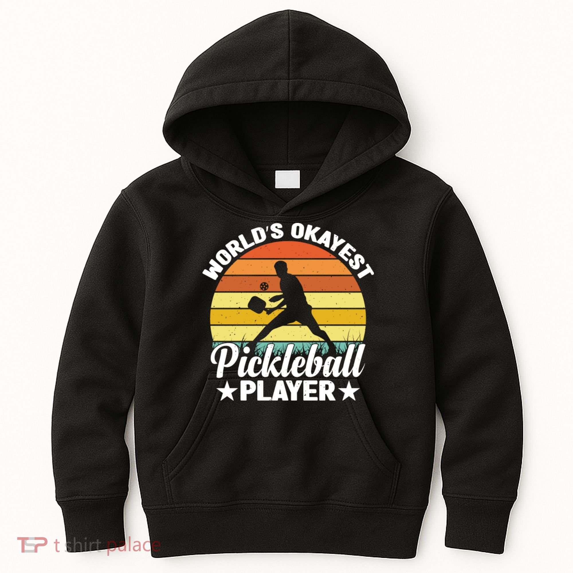Pickleball World's Okayest Pickleball Player Funny Pickleball Kids Hoodie
