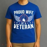 Proud Wife Of A Veteran Mom Wife Veterans Day Cute Gift T-Shirt thumb 3