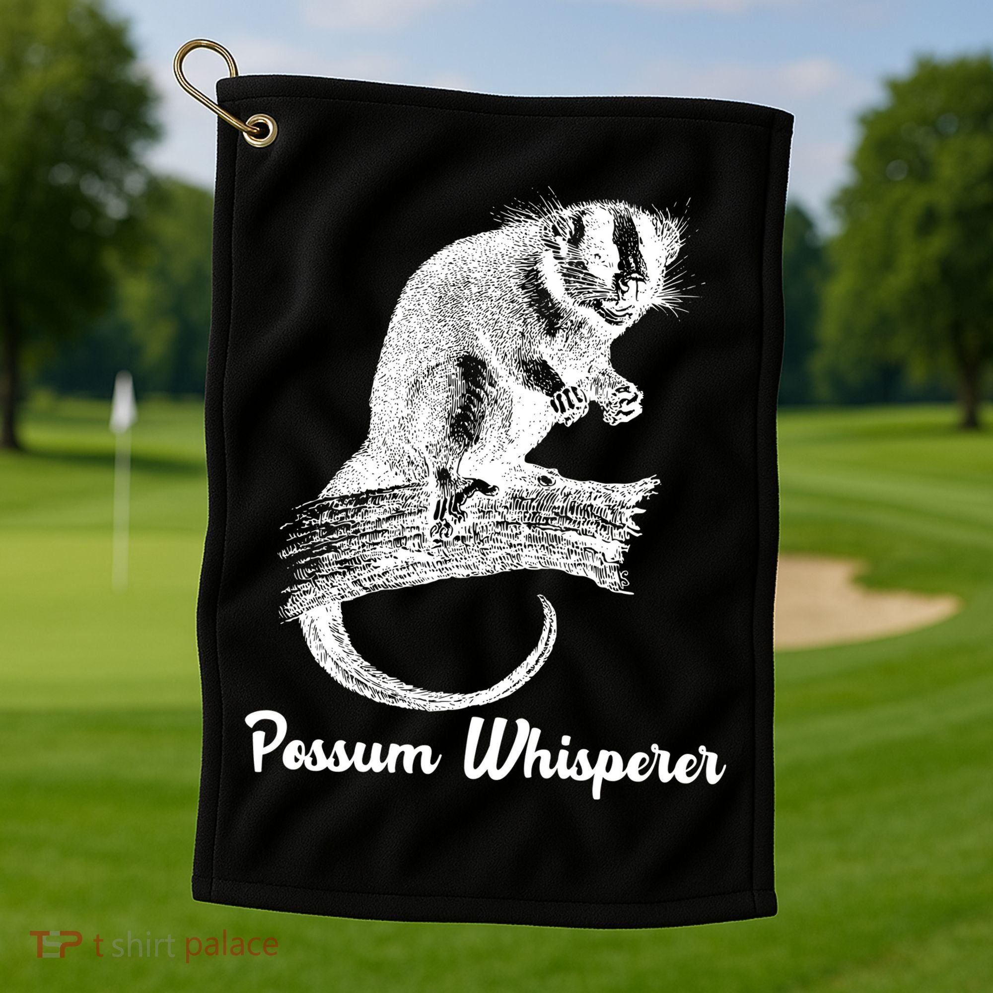 Possum Whisperer, Opossum Lover Golf Towel