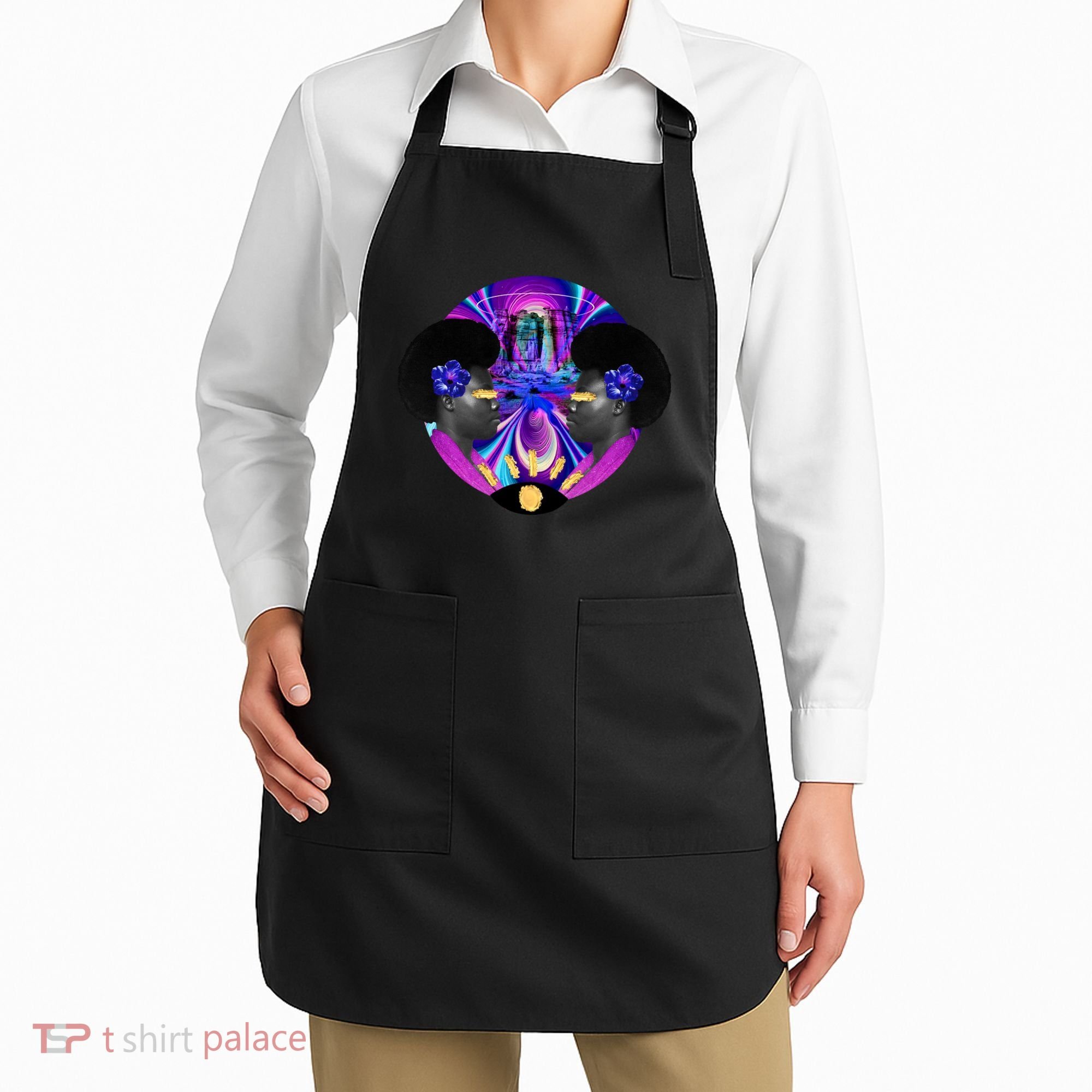 Psychedelic Woman Photographic Collage Apron