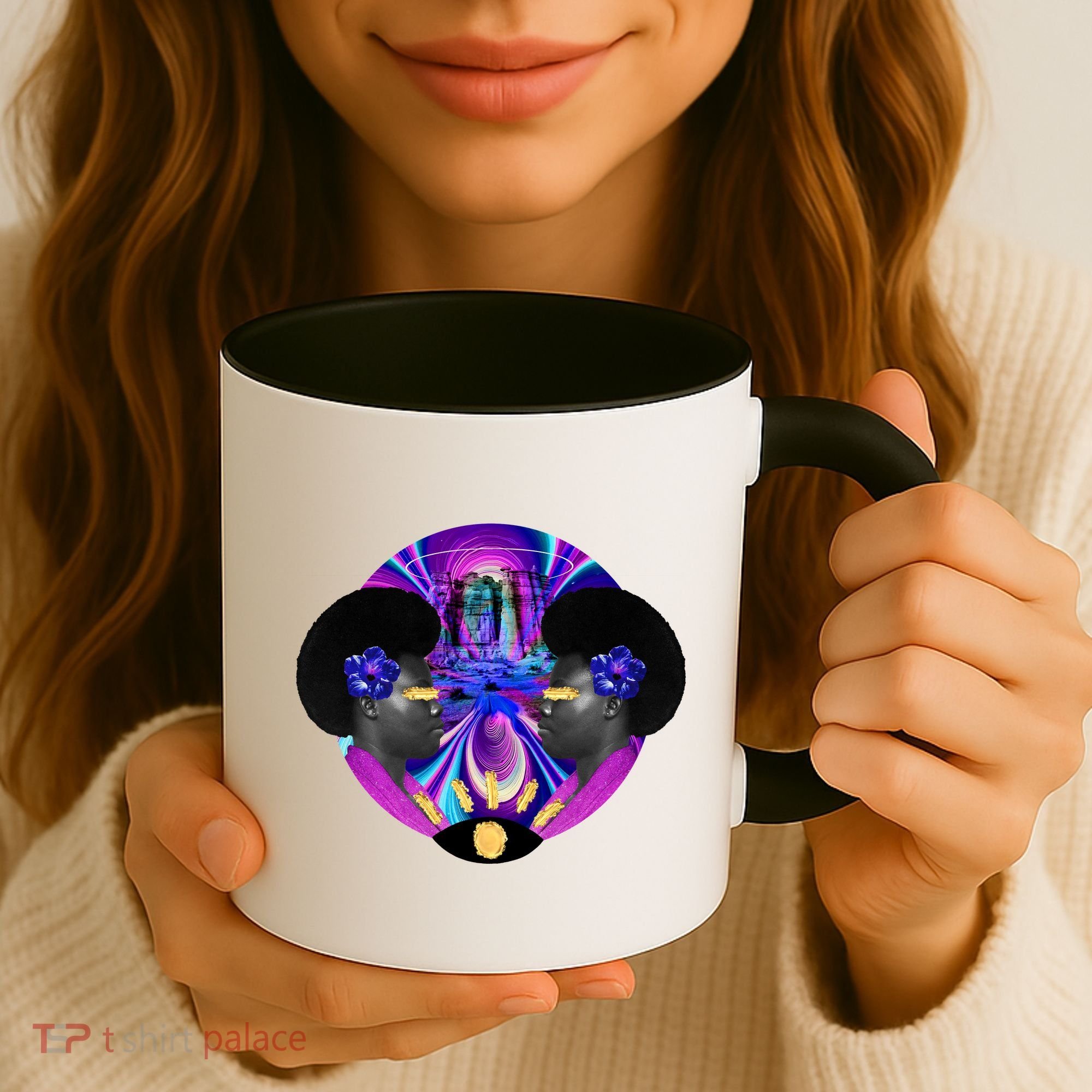 Psychedelic Woman Photographic Collage Coffee Mug
