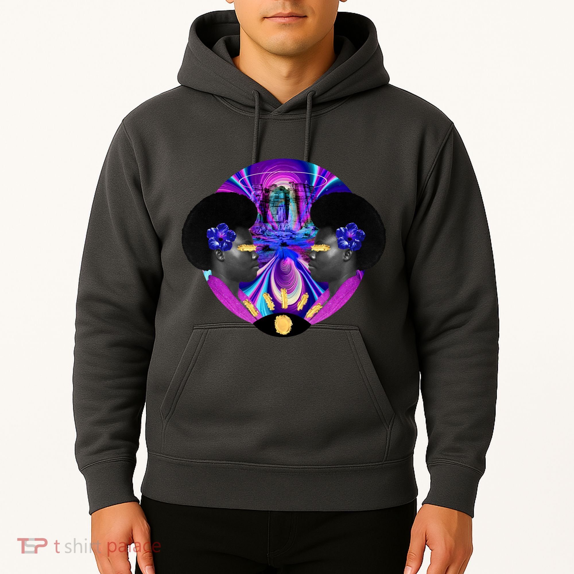 Psychedelic Woman Photographic Collage Hoodie