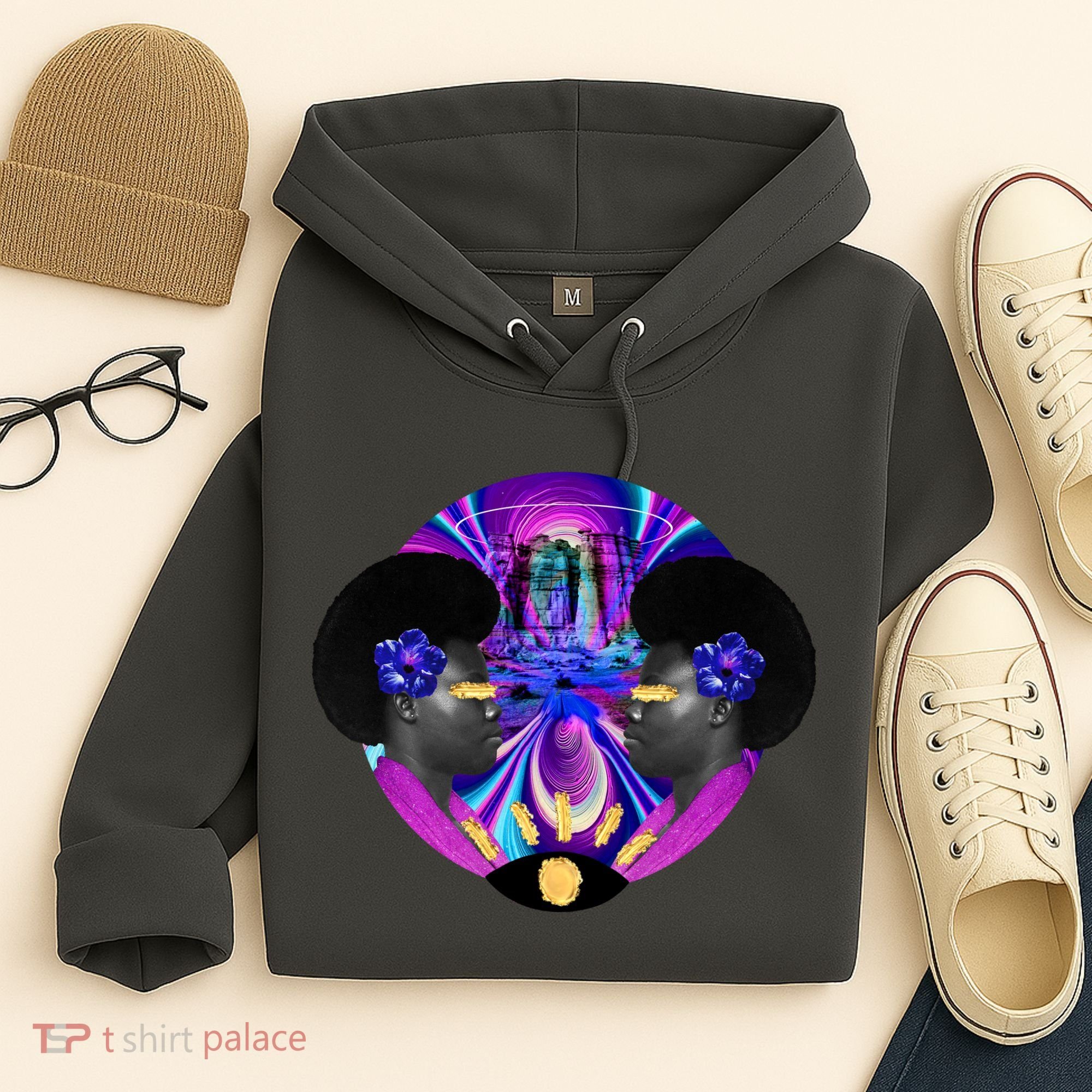 Psychedelic Woman Photographic Collage Hoodie