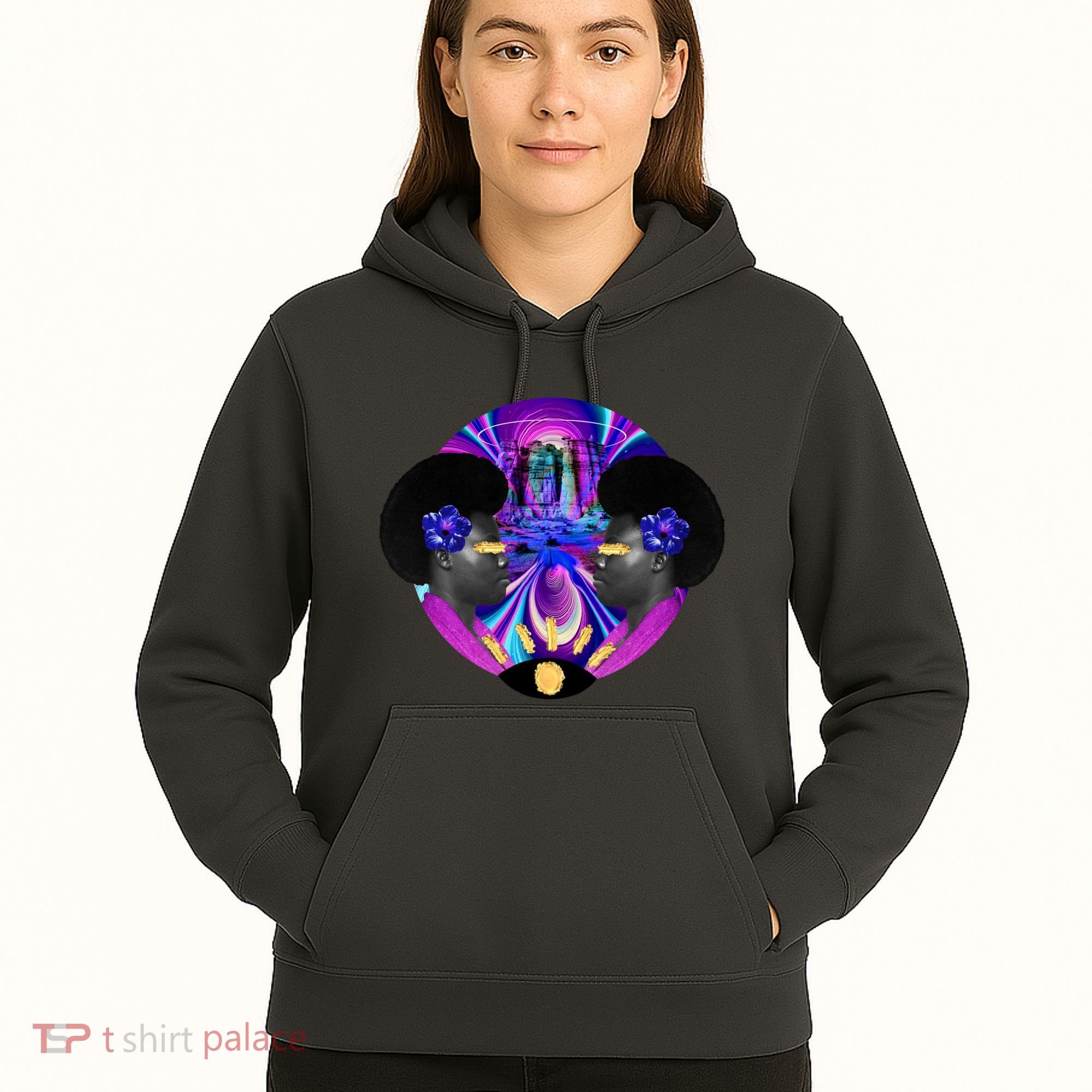 Psychedelic Woman Photographic Collage Hoodie