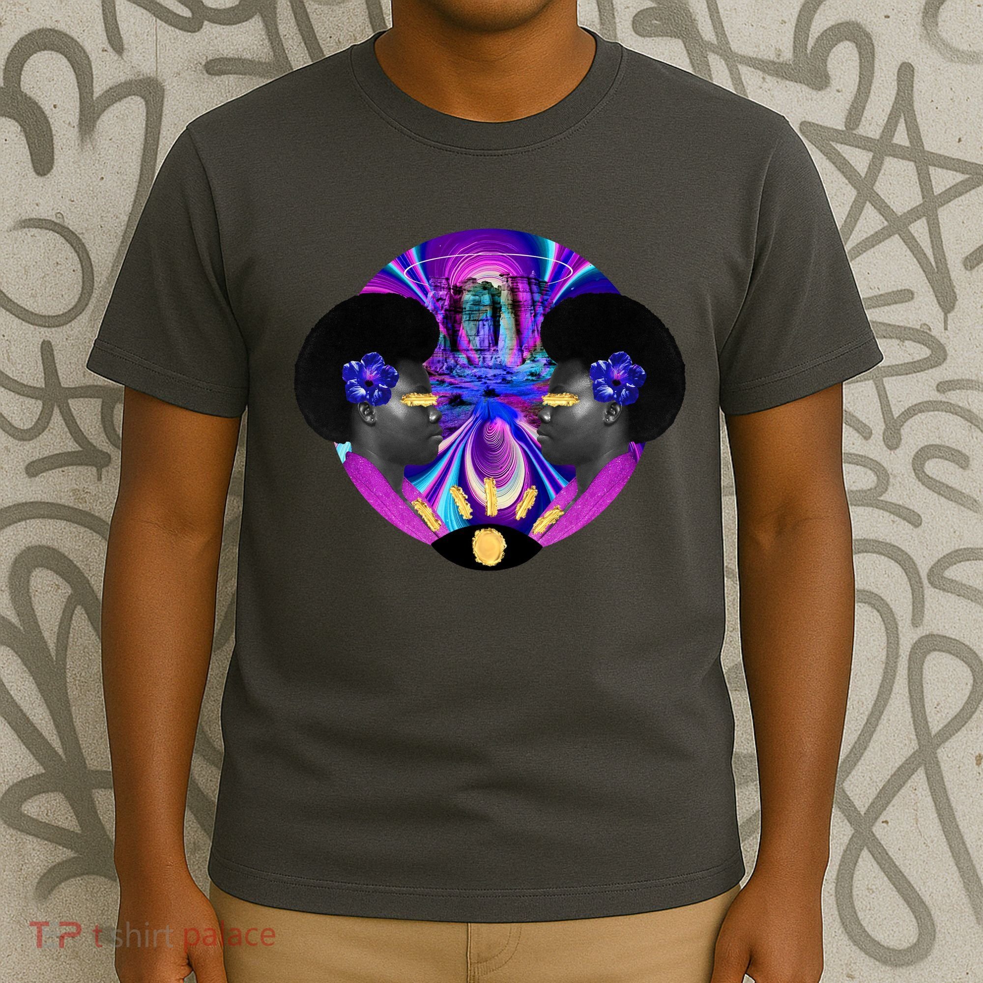 Psychedelic Woman Photographic Collage T-Shirt