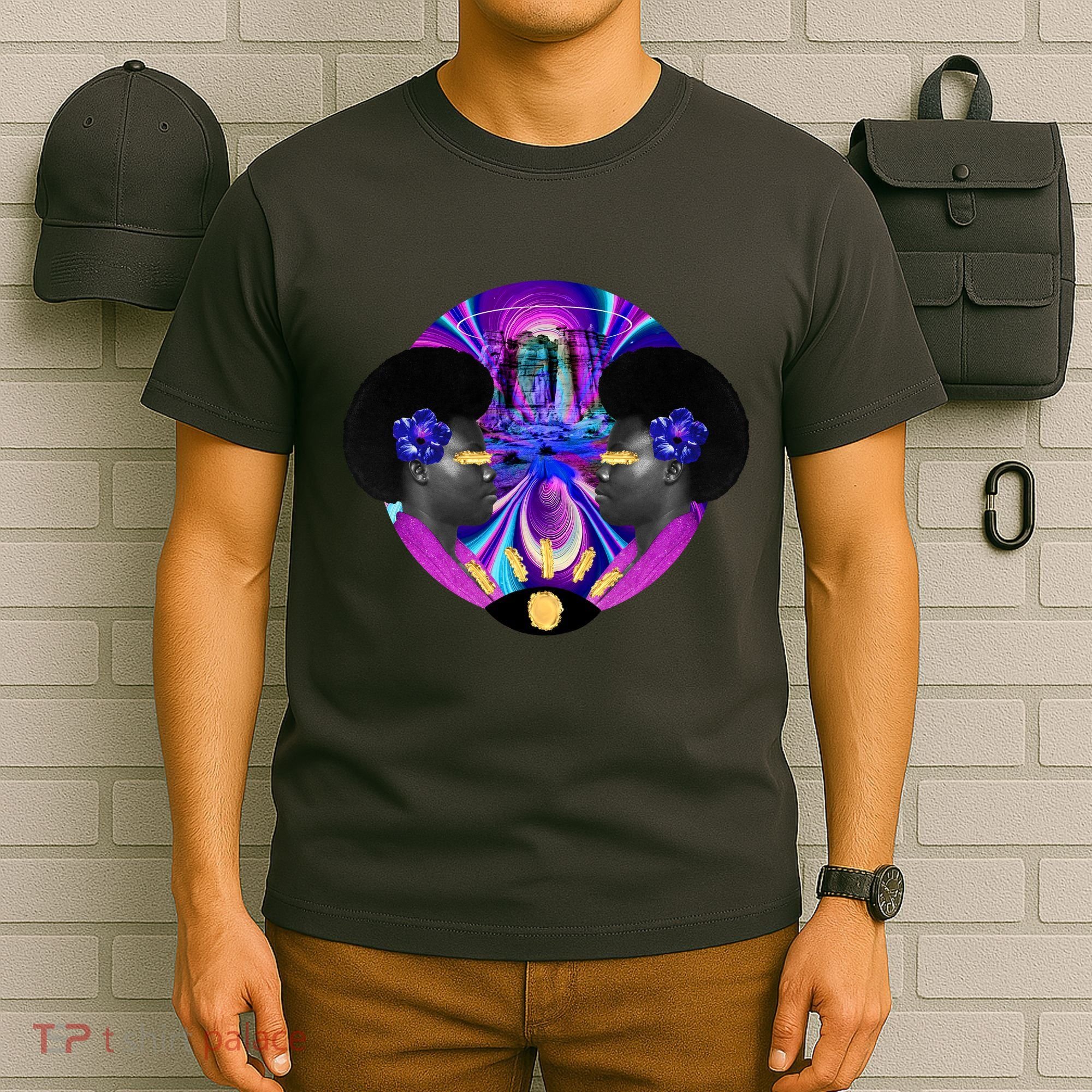 Psychedelic Woman Photographic Collage T-Shirt