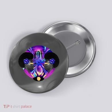 Psychedelic Woman Photographic Collage Button