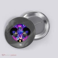 Psychedelic Woman Photographic Collage Button thumb 0
