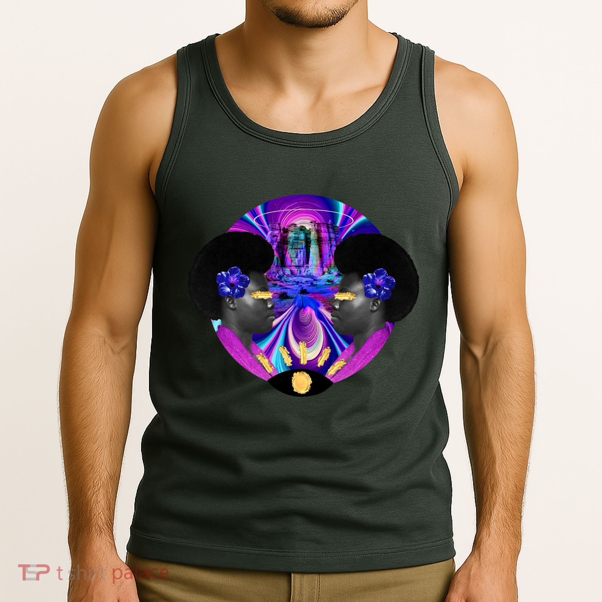 Psychedelic Woman Photographic Collage Tank Top