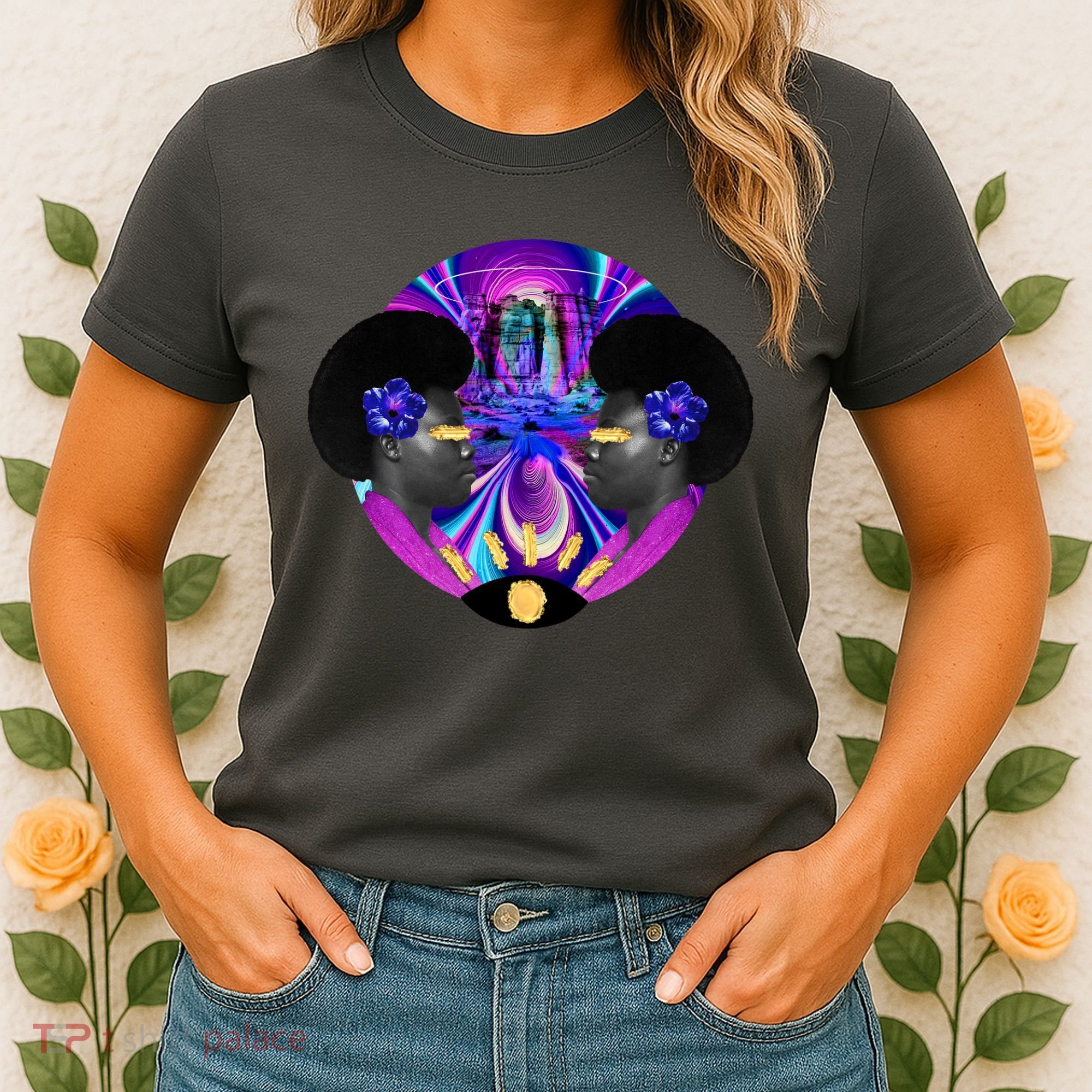 Psychedelic Woman Photographic Collage Women's T-Shirt