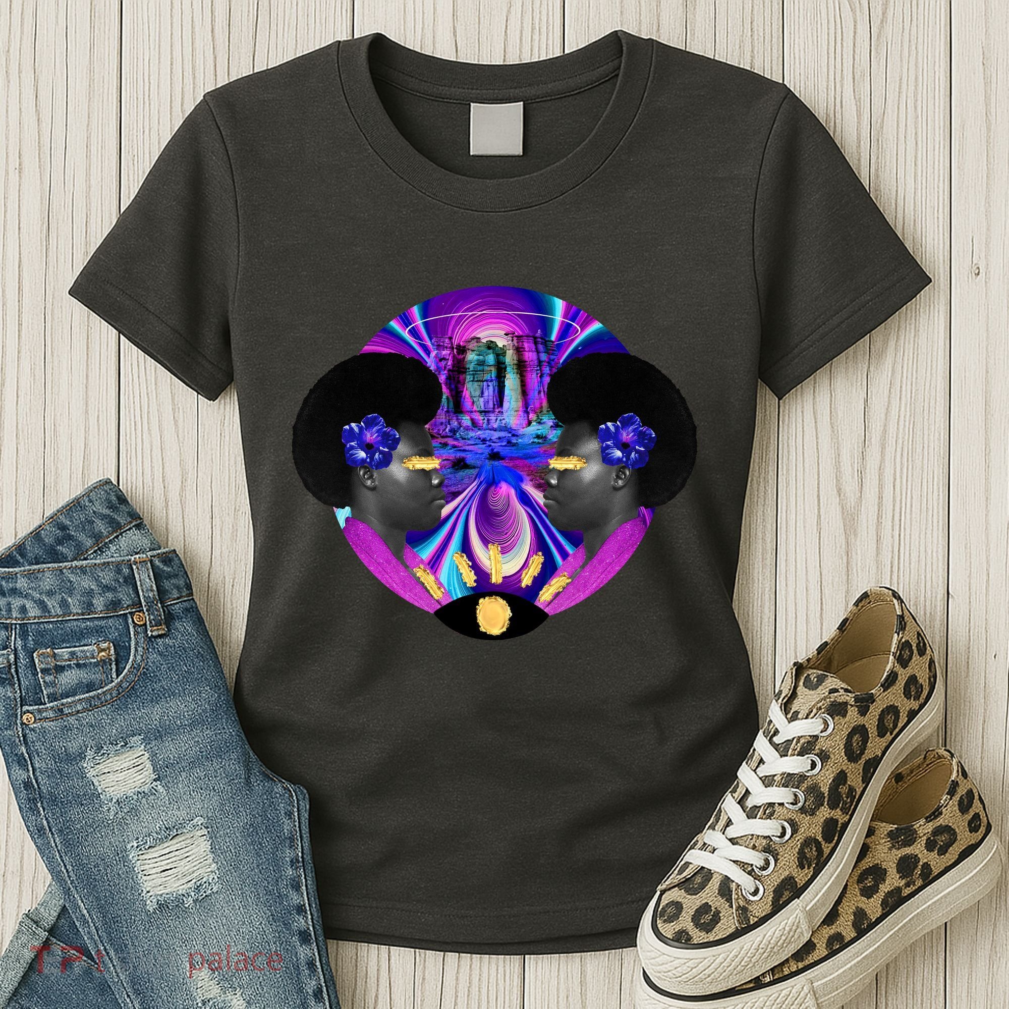 Psychedelic Woman Photographic Collage Women's T-Shirt