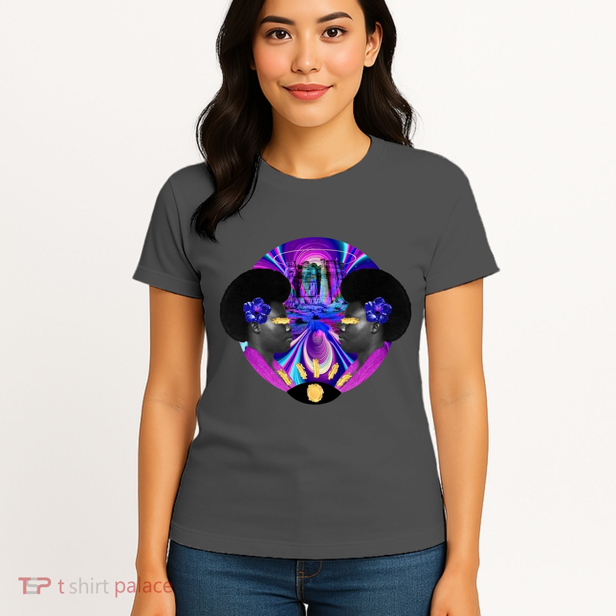 Psychedelic Woman Photographic Collage Women's T-Shirt