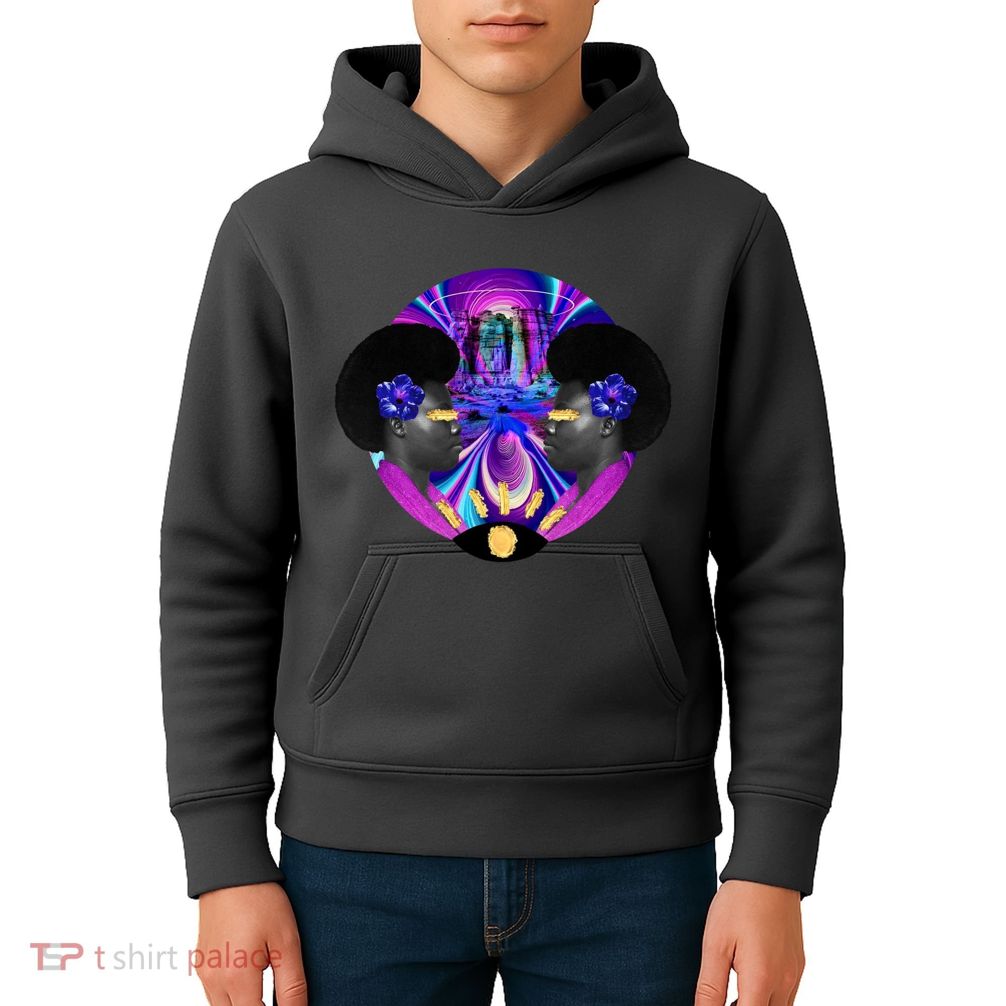 Psychedelic Woman Photographic Collage Kids Hoodie